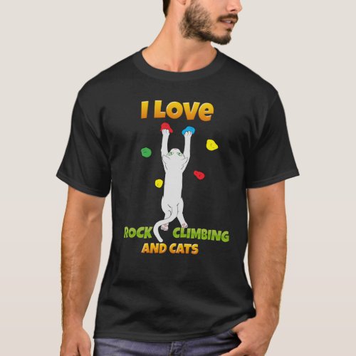 Rock Climbing Cat Funny Bouldering T_Shirt