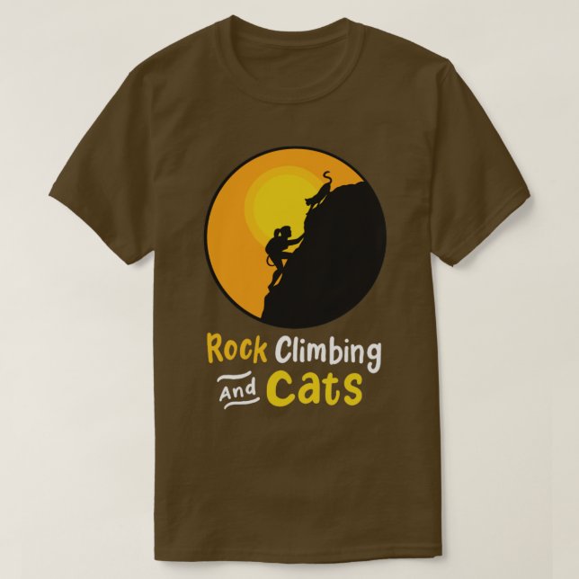 Rock Climbing Cat  T-Shirt (Design Front)