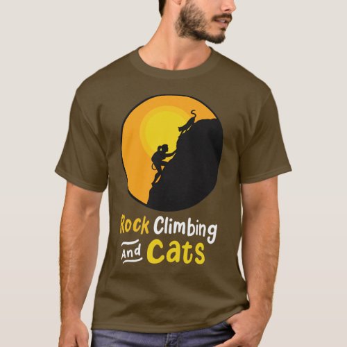 Rock Climbing Cat  T_Shirt