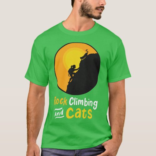 Rock Climbing Cat  T_Shirt