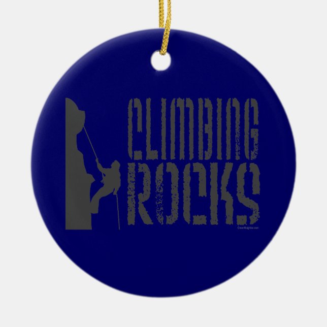 Rock Climbing Ceramic Ornament (Front)