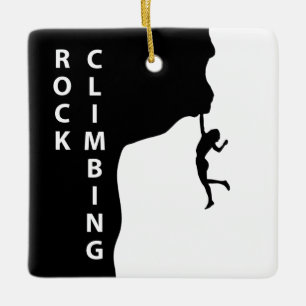 Rock climbing ceramic ornament
