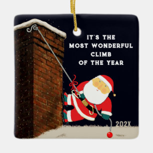 Rock Climbing Christmas Collectible Ceramic Ornament