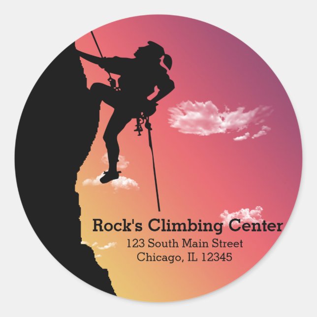 Rock Climbing Classic Round Sticker (Front)