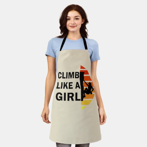 rock climbing climb girl woman apron