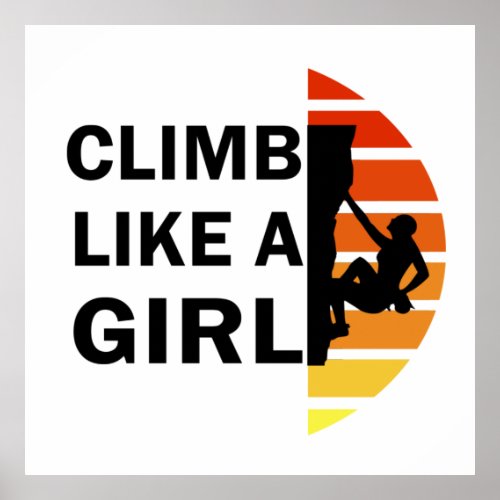 rock climbing climb girl woman poster