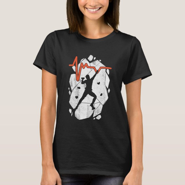 Rock Climbing Climber Mountains Bouldering T-Shirt (Front)