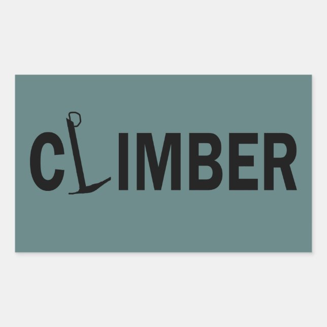 Rock climbing climber rectangular sticker (Front)