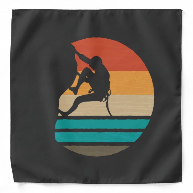 Rock Climbing Climber Retro Bandana (Front)
