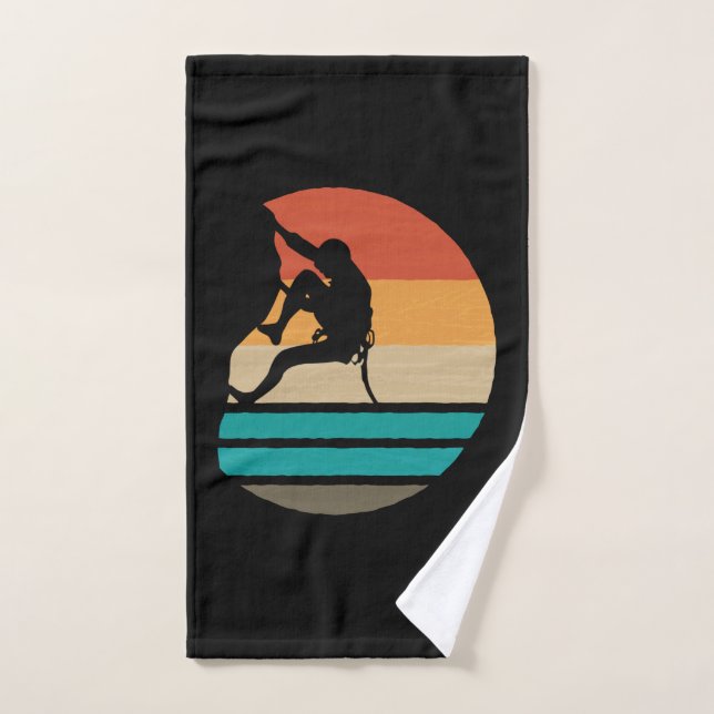 Rock Climbing Climber Retro Hand Towel (Hand Towel)