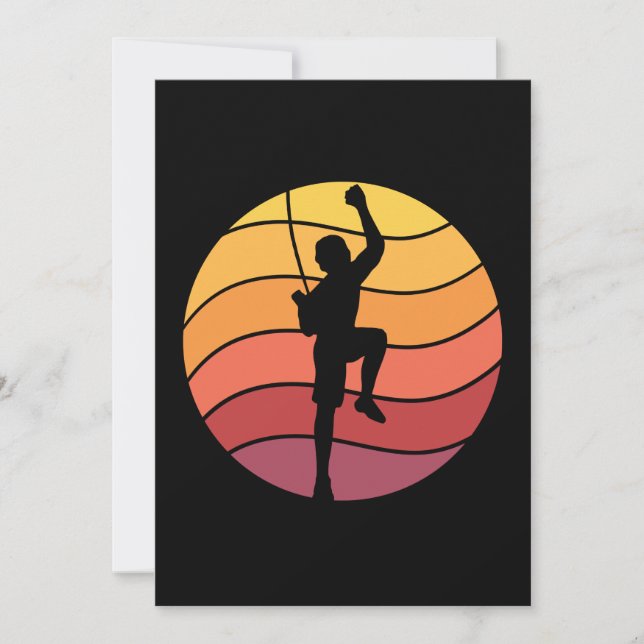 Rock Climbing Climber Retro  Invitation (Front)