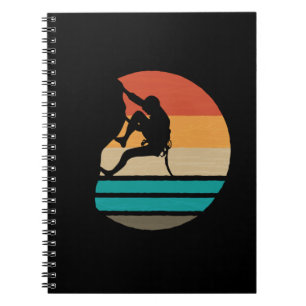 Rock Climbing Climber Retro Notebook