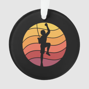 Rock Climbing Climber Retro Ornament