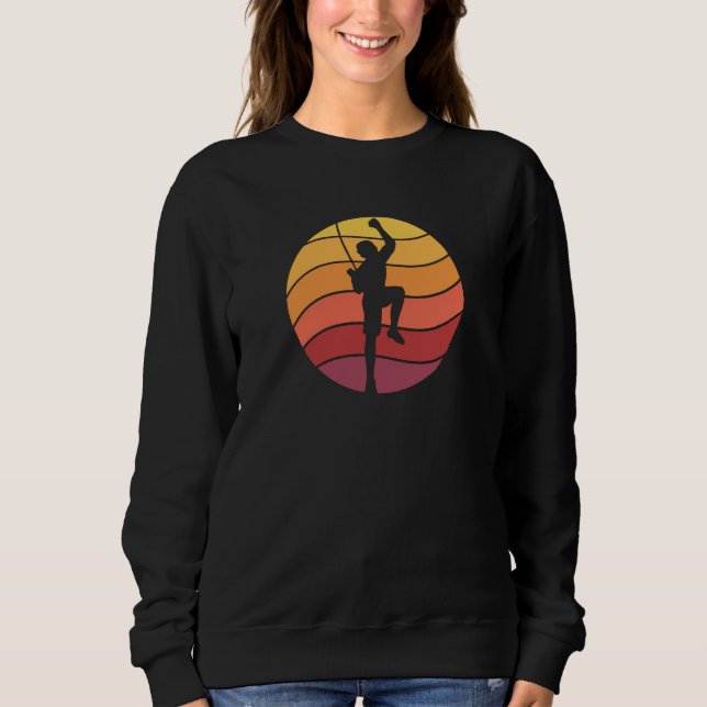 Rock Climbing Climber Retro Sweatshirt (Front)