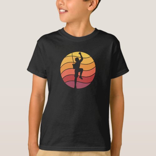 Rock Climbing Climber Retro T_Shirt