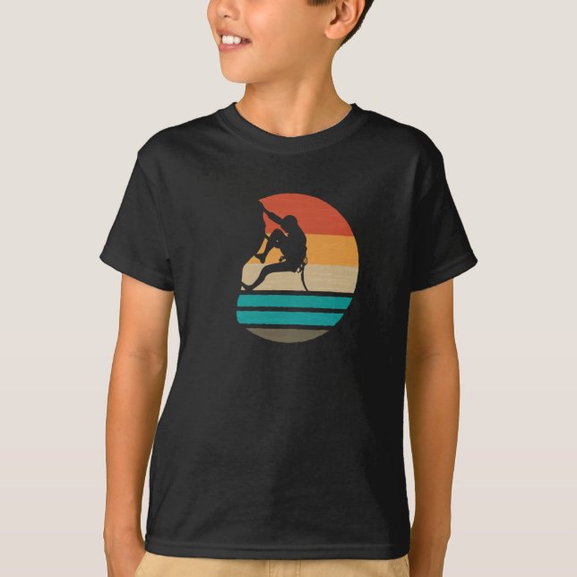 Rock Climbing Climber Retro T-Shirt (Front)