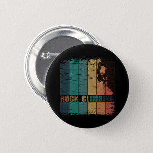 Rock climbing climber vintage button