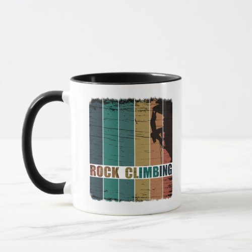 Rock climbing climber vintage mug