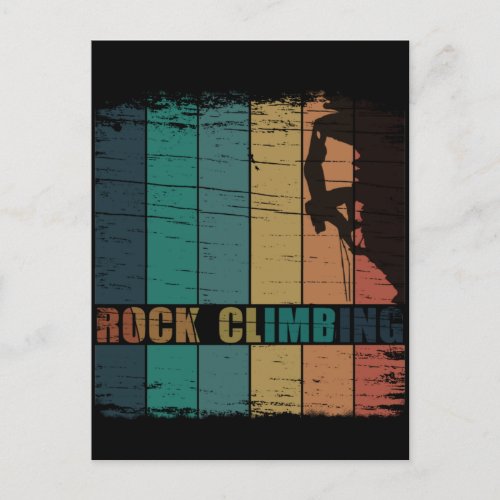 Rock climbing climber vintage postcard