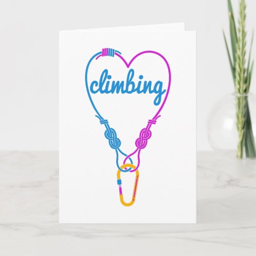 Rock Climbing couple Card