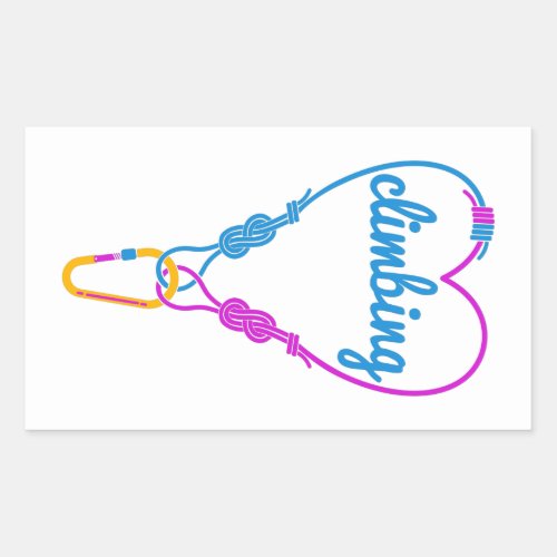 Rock Climbing couple climbing partners Rectangular Sticker