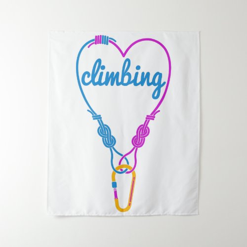 Rock Climbing couple climbing partners Tapestry