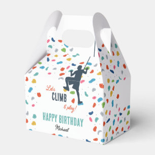 Rock Climbing Cute Kids Birthday Party Favor Boxes