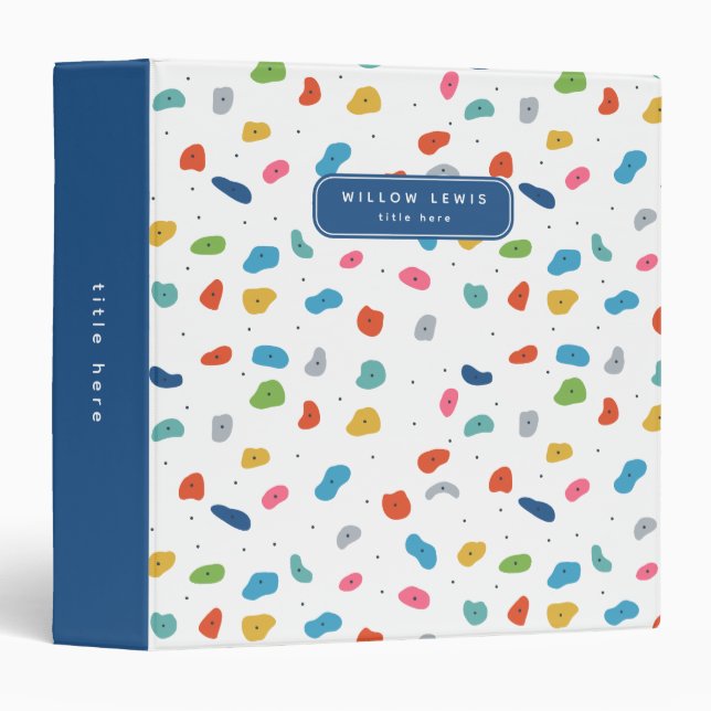 Rock Climbing Cute Kids Colorful 3 Ring Binder (Front/Spine)