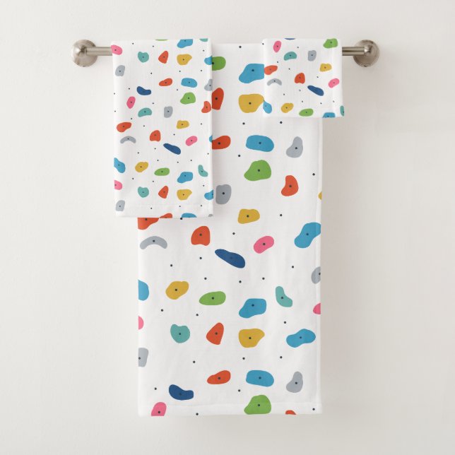 Rock Climbing Cute Kids Colorful Bath Towel Set (Insitu)