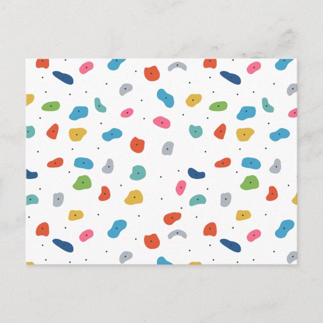 Rock Climbing Cute Kids Colorful Holiday Postcard (Front)