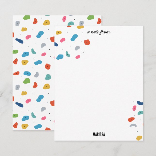 Rock Climbing Cute Kids Colorful Note Card (Front/Back)