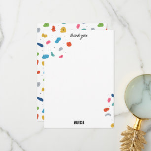 Rock Climbing Cute Kids Colorful Thank You Card