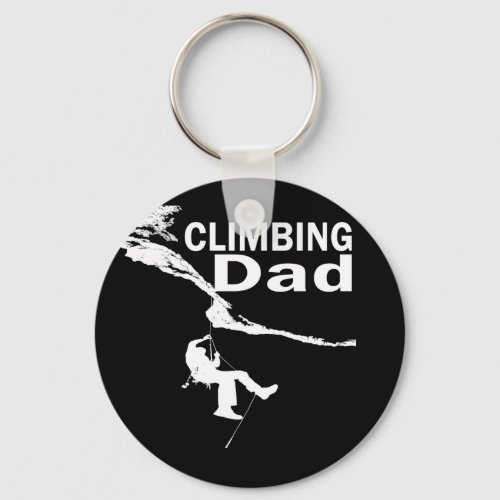 Rock climbing dad keychain