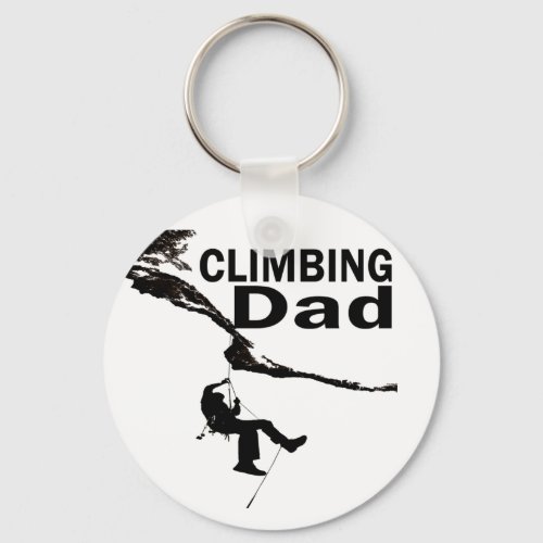Rock climbing dad keychain
