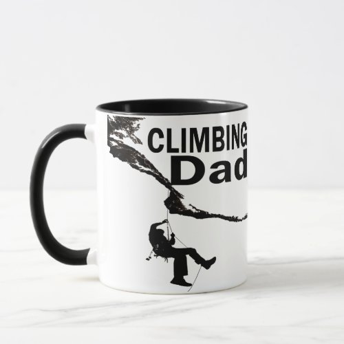 Rock climbing dad mug