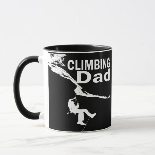 Rock climbing dad mug