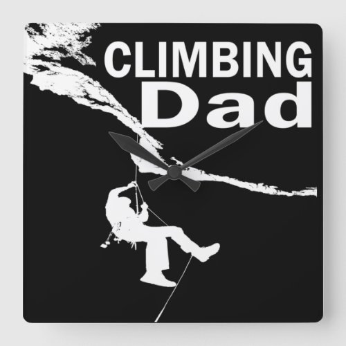 Rock climbing dad square wall clock