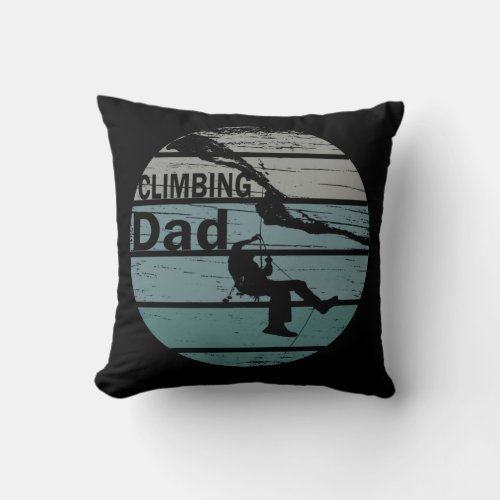 Rock climbing dad throw pillow