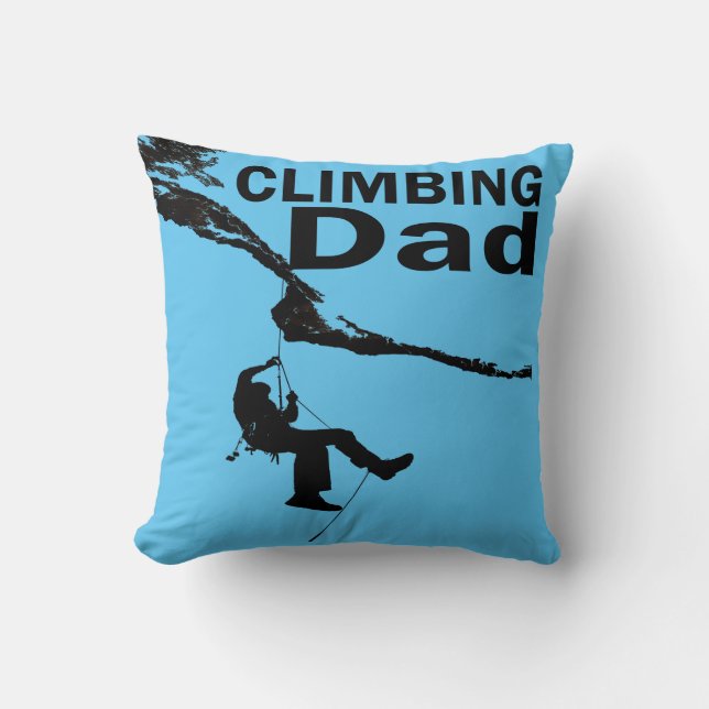 Rock climbing dad throw pillow (Front)