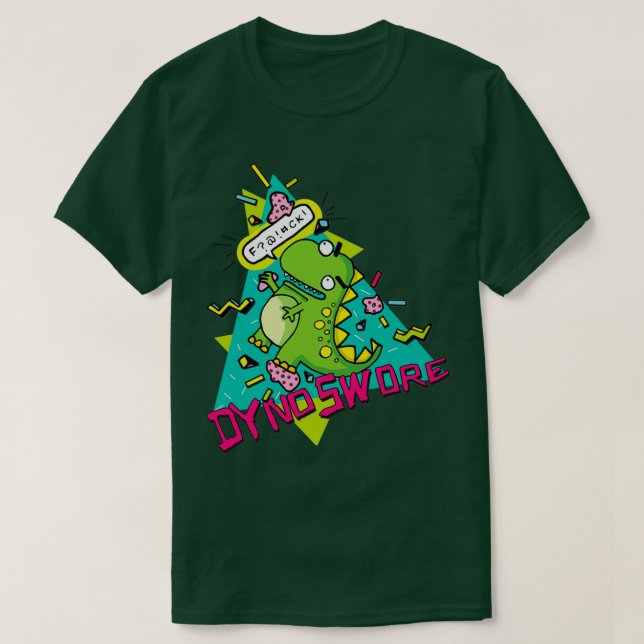 Rock Climbing Dinosaur Boulder Problem T-Shirt (Design Front)