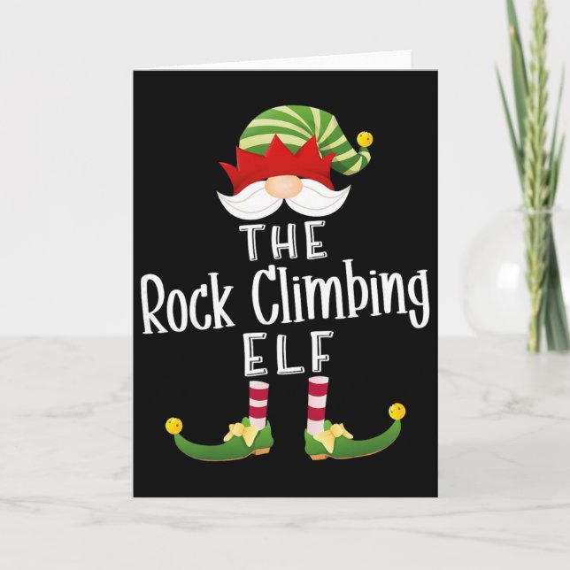 Rock Climbing Elf Group Christmas Funny Pajama Par Card (Front)