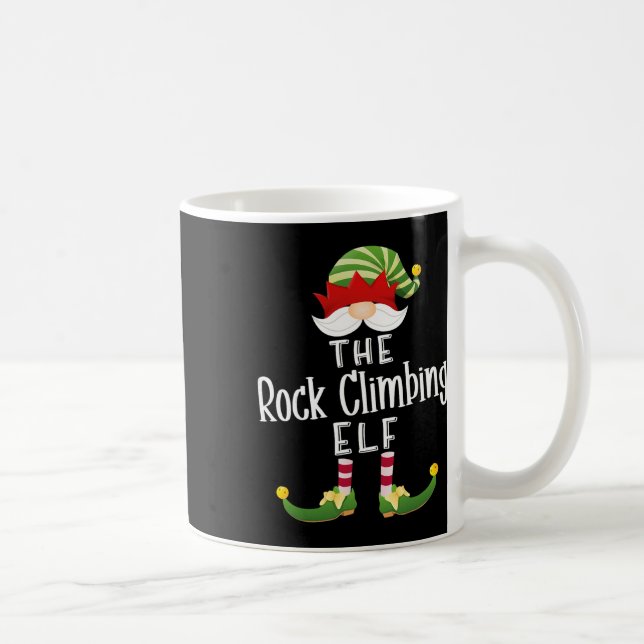Rock Climbing Elf Group Christmas Funny Pajama Par Coffee Mug (Right)