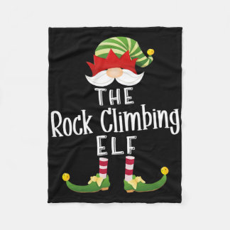 Rock Climbing Elf Group Christmas Funny Pajama Par Fleece Blanket