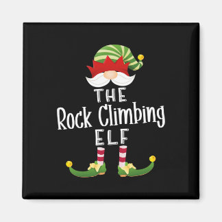 Rock Climbing Elf Group Christmas Funny Pajama Par Magnet