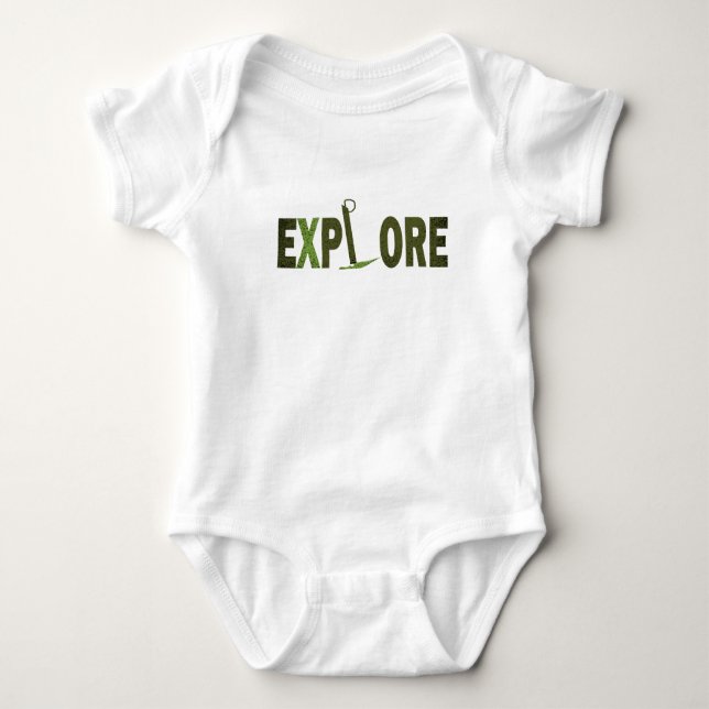 Rock climbing explore baby bodysuit (Front)