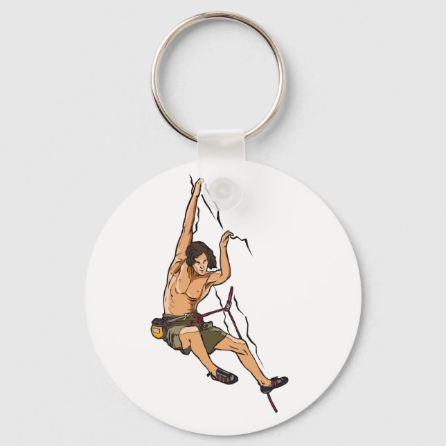 Rock Climbing Extreme Sports Climber   Keychain (Front)