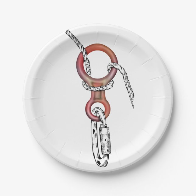Rock Climbing Figure 8 Paper Plates (Front)