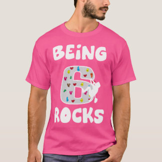 Rock Climbing Funny 6 Years Old 6Th Birthday Gift T-Shirt