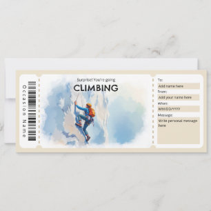 Rock Climbing Gift Certificate Invitation