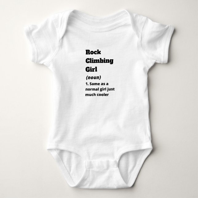 Rock climbing girl baby bodysuit (Front)